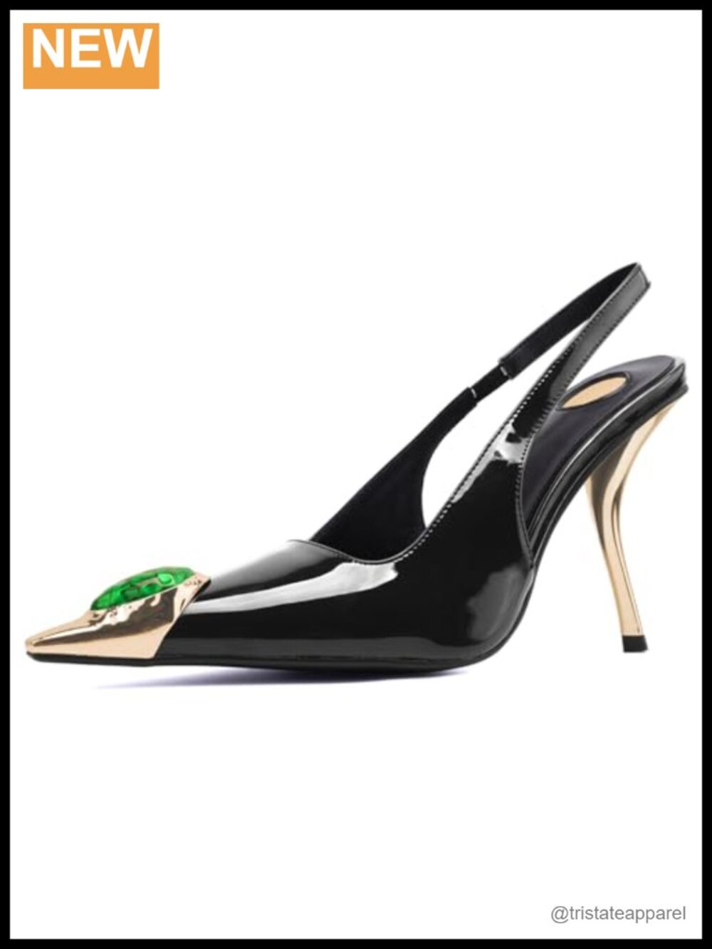 Women's Pointed Toe Slingback Stiletto Heels 4 Inch Slip On Dress Pumps